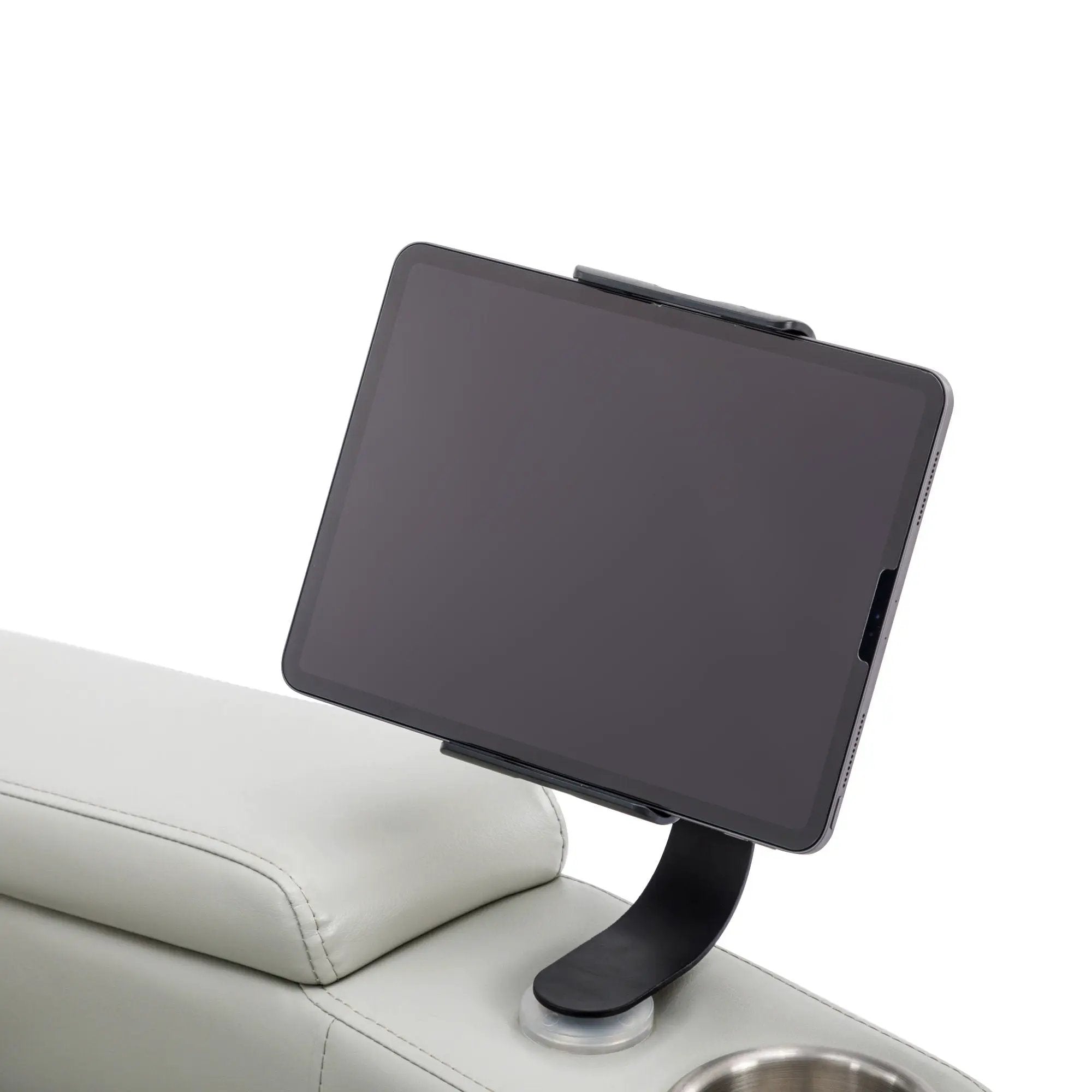 270° Power Swivel Recliner Home Theater Chair With Hidden Arm Storage, LED Light, Cup Holder, And Tray Table by HouseOfZazla
