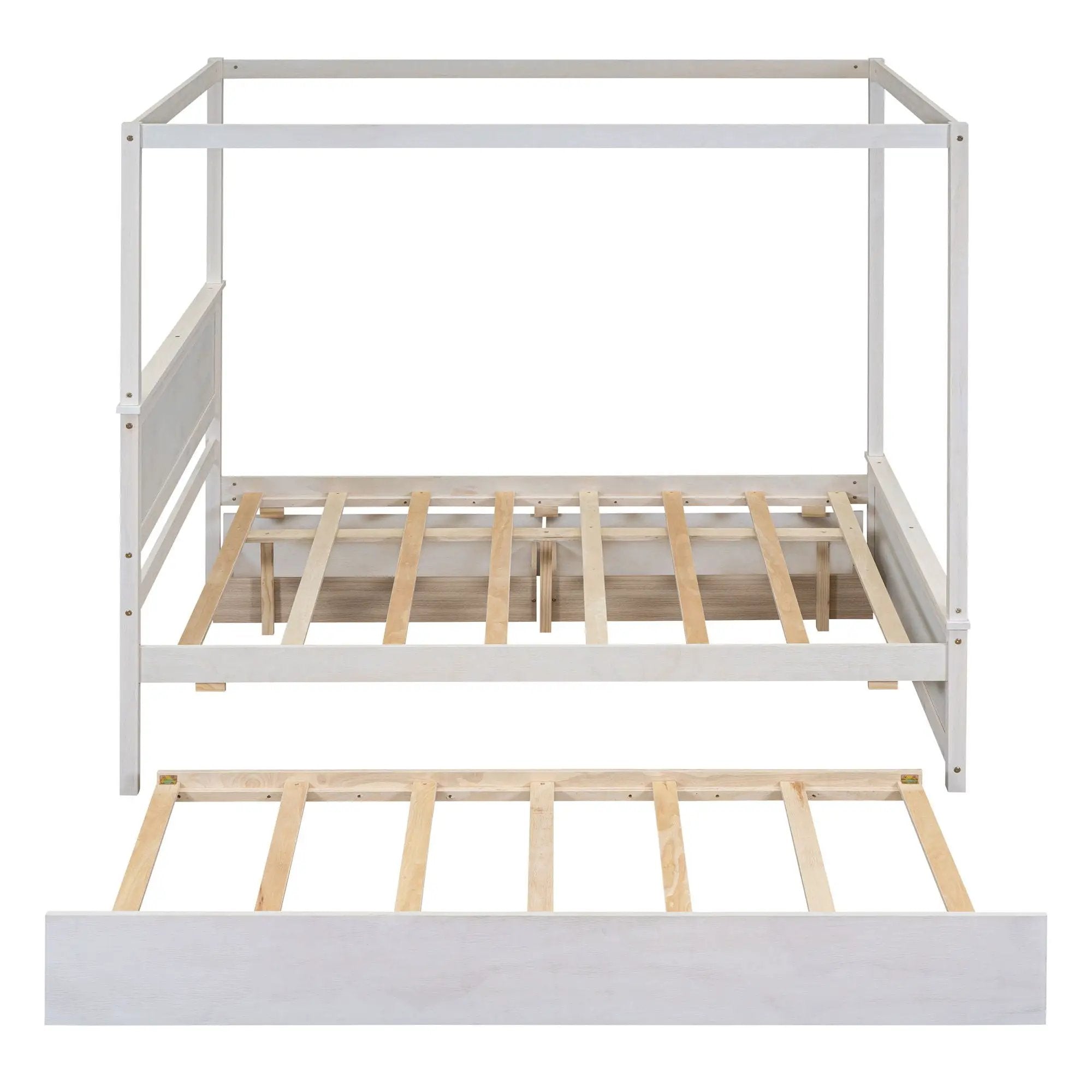 Canopy Platform Bed With Drawers, Support Slats, No Box Spring Needed by HouseOfZazla