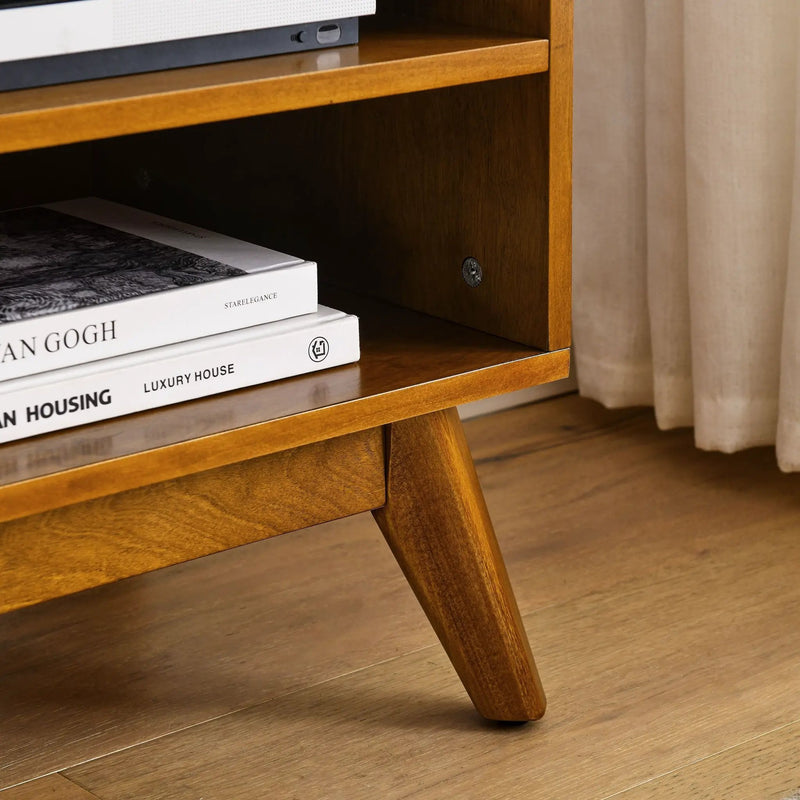 59 Inch Mid Century Modern Rattan TV Stand by BLAKHOM