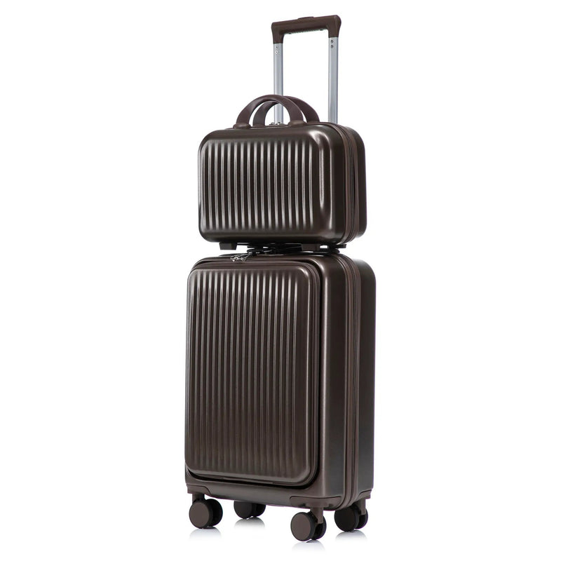 14' & 20' ABS Spinner Wheel Luggage Set with Cosmetic Case by HouseOfZazla