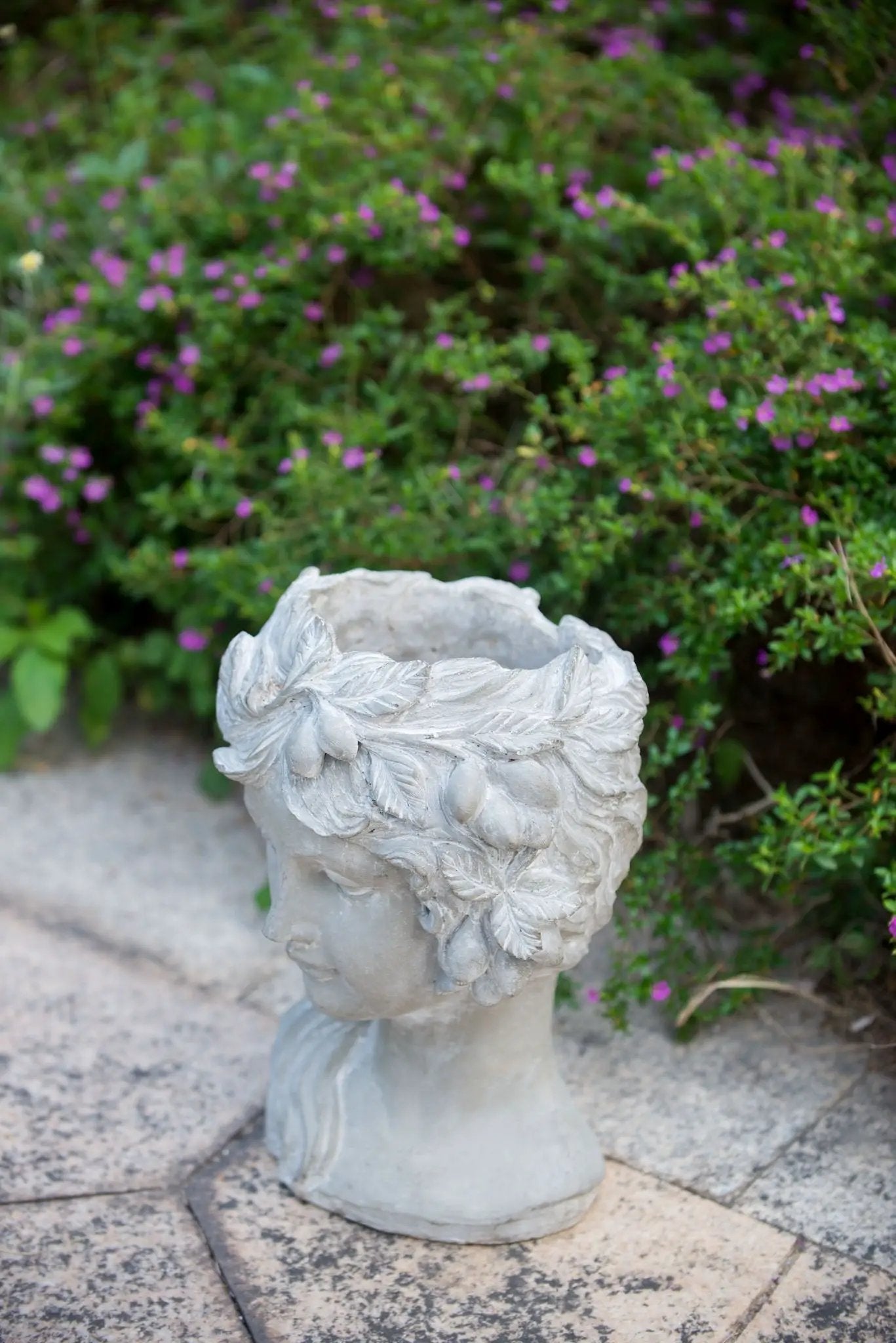 Cement Bust Wall Planter Indoor Outdoor Home Garden Decor, 8 - Gray by HouseOfZazla