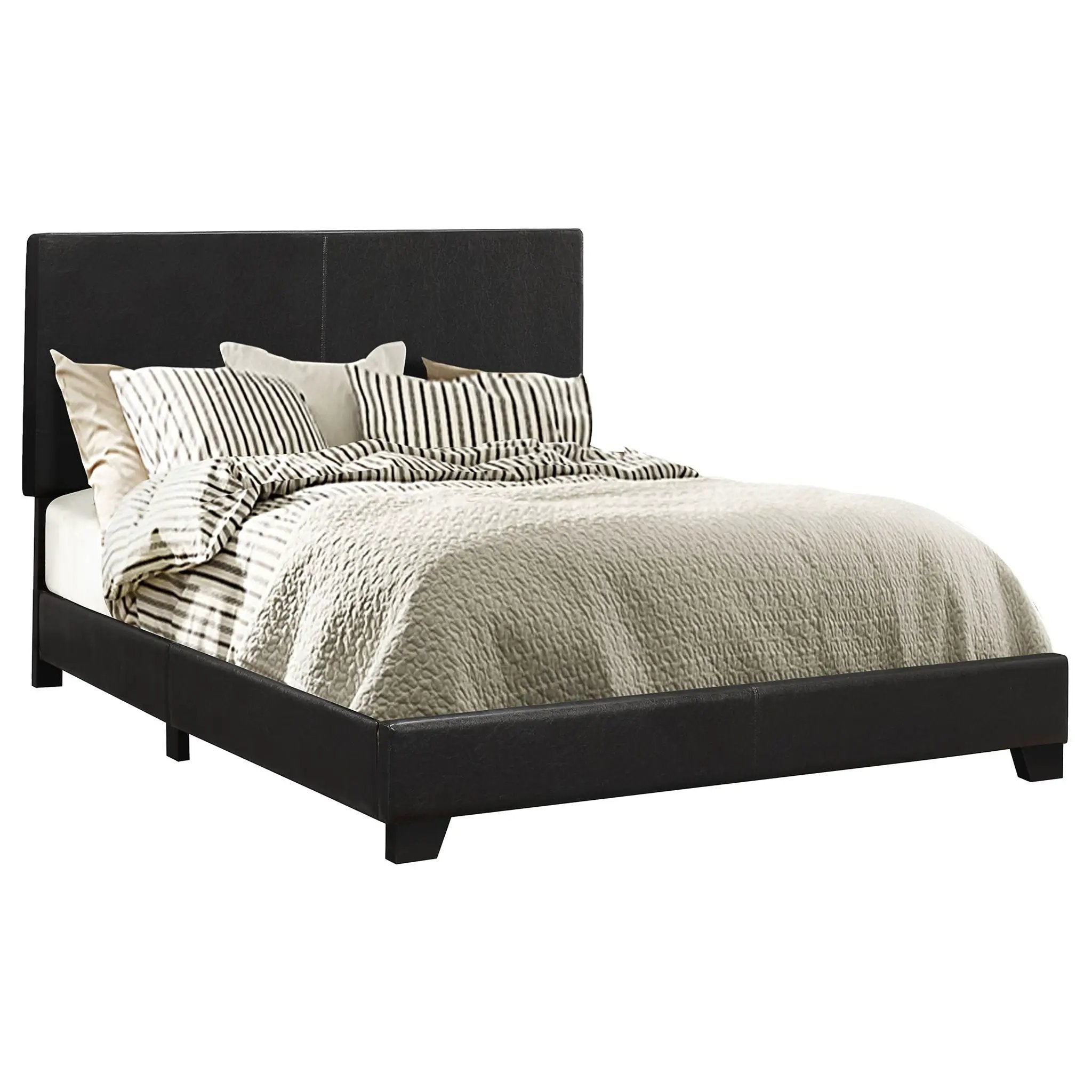 Dorian Faux Leather Upholstered Full Panel Bed Black by Unique Piece Furniture