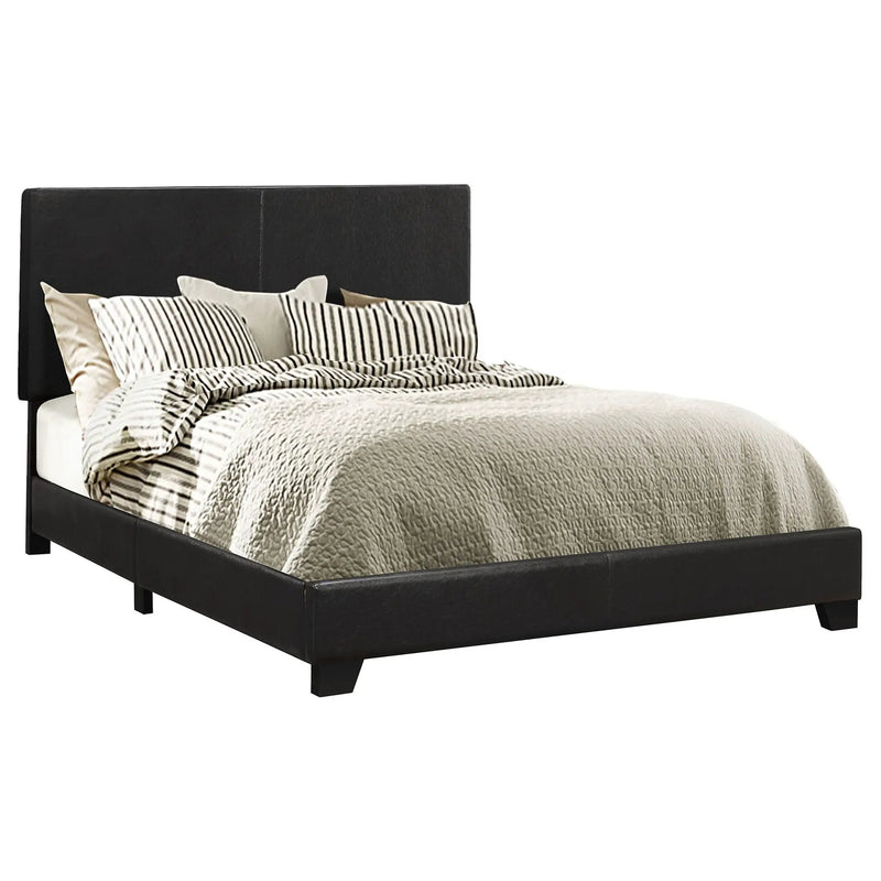 Dorian Faux Leather Upholstered Full Panel Bed Black by Unique Piece Furniture