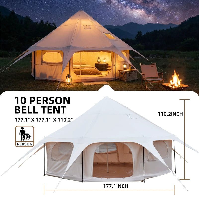 600D Oxford Bell Tent 14.8ft*9.2ft with Stove Jack by HouseOfZazla