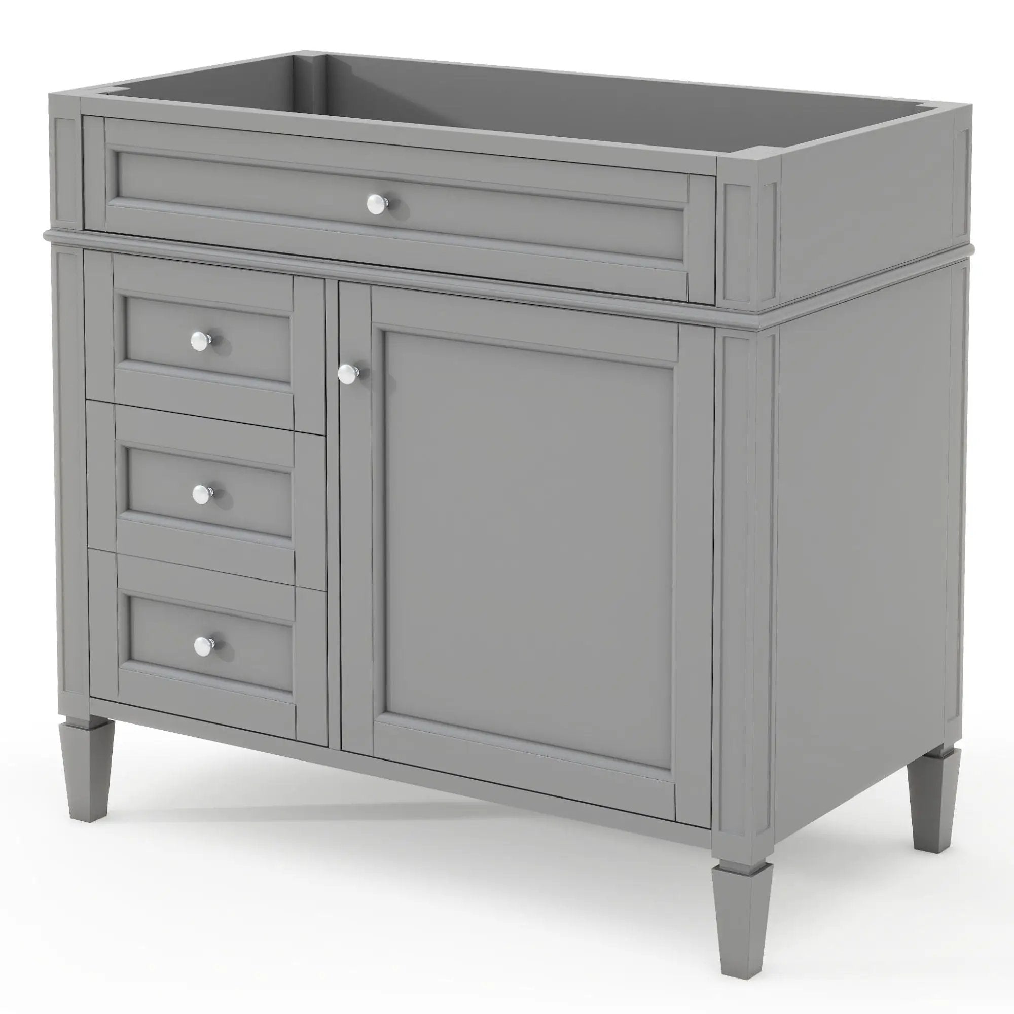 Bathroom Vanity With 2 Drawers And Tip-Out Drawer, Storage Cabinet by HouseOfZazla