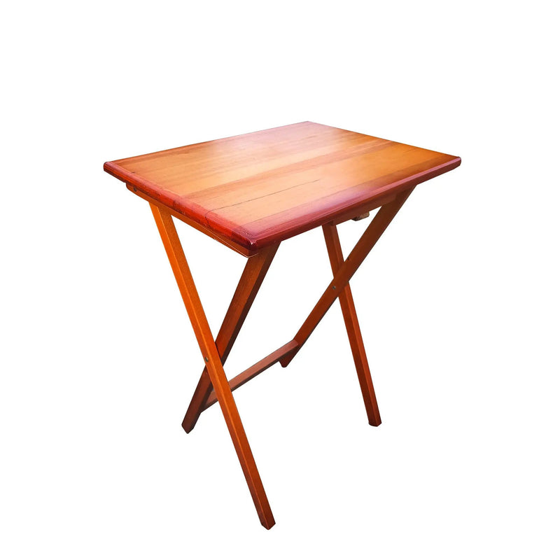 Folding Trays With Storage Rack Snack Table (Set of 4) - Honey by Unique Piece Furniture