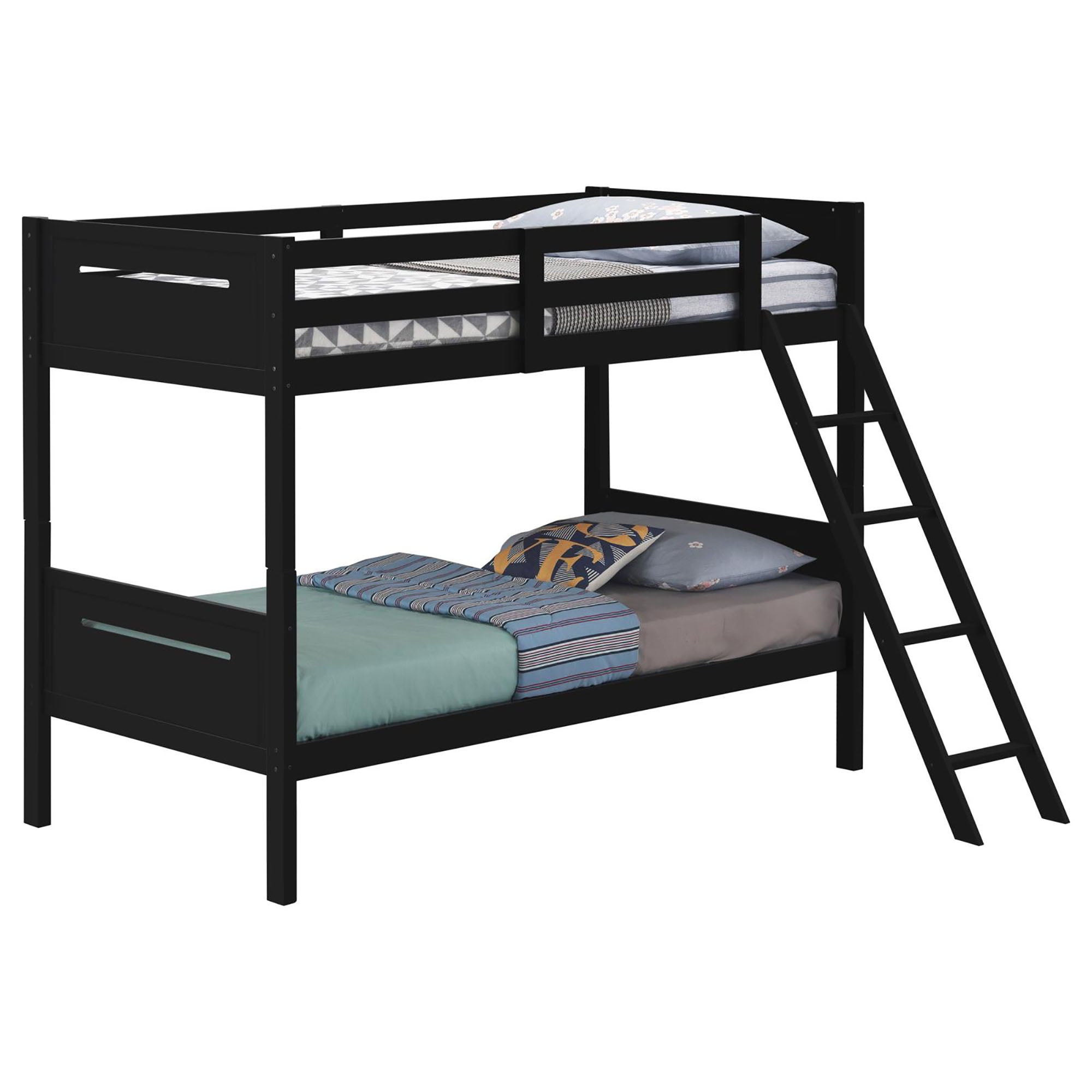 Bunk Bed With Built In Ladder, Safety Guardrails And Angled Access Step by HouseOfZazla