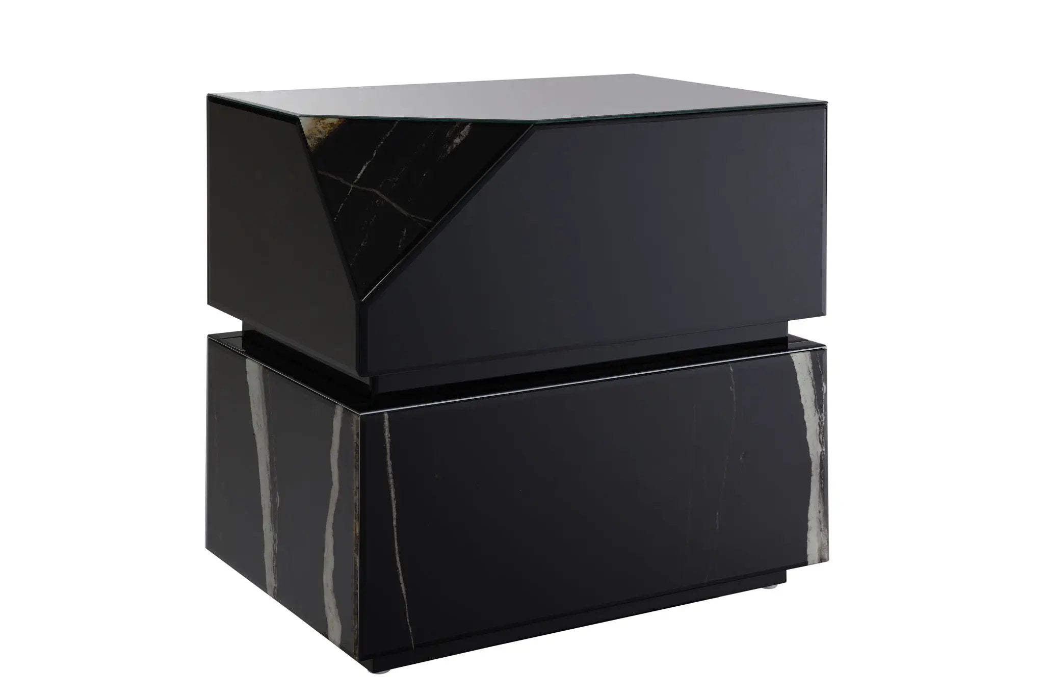 Drisana Mirrored End Table - Black by HouseOfZazla