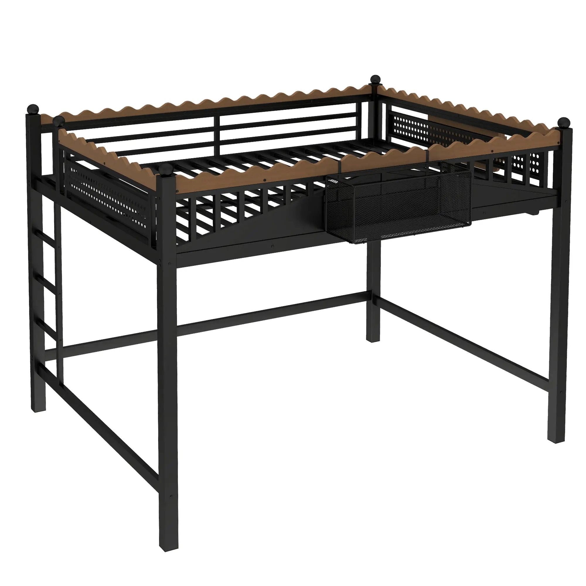Queen Size Loft Bed with Ladders and Storage by HouseOfZazla
