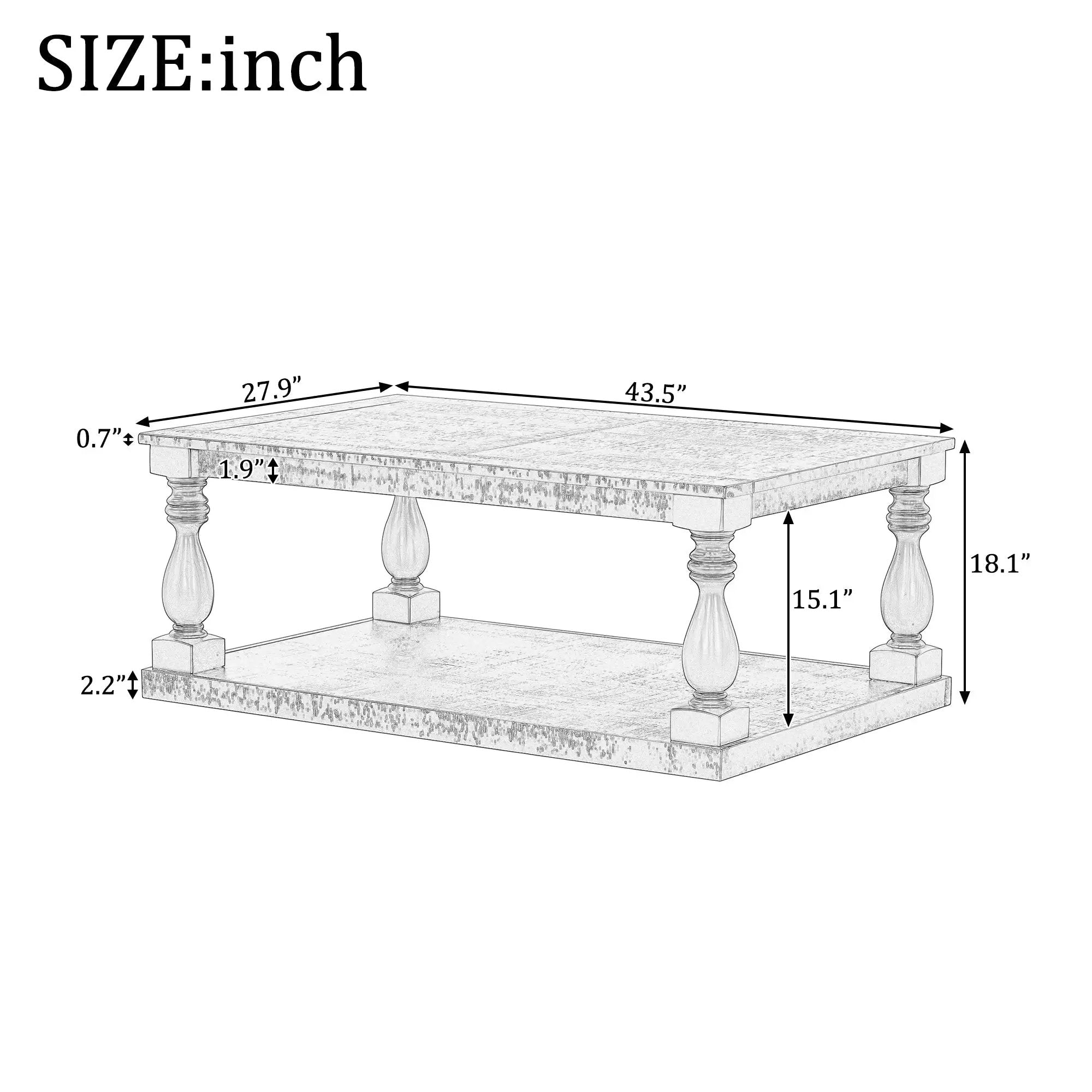U_STYLE Vintage Coffee Table by HouseOfZazla