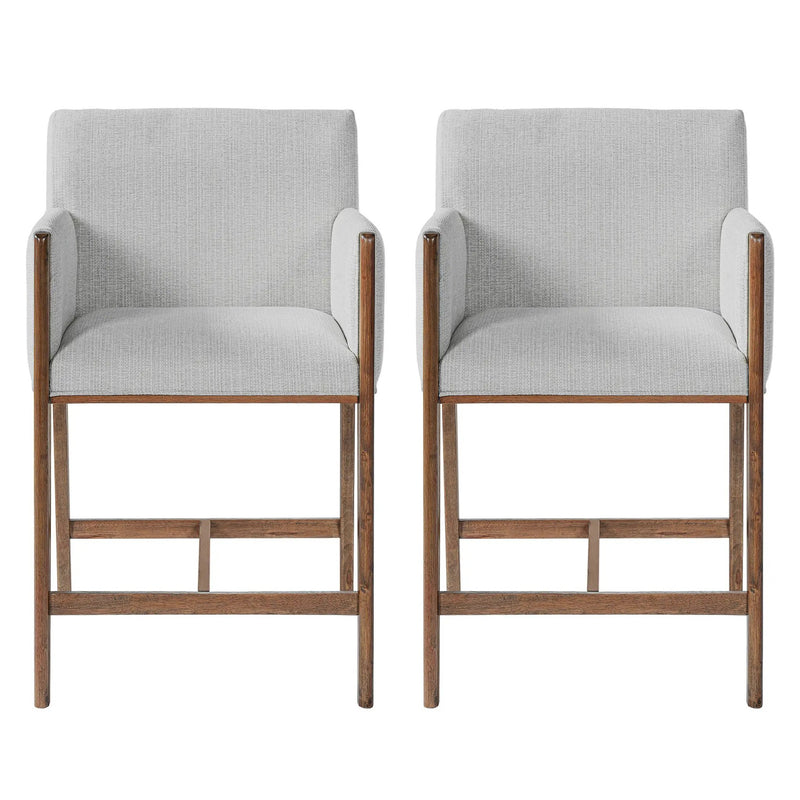 24'' Seat Height Upholstered Counter Stools with Arms for Kitchen Island/Dining Room, Set of 2 by HouseOfZazla