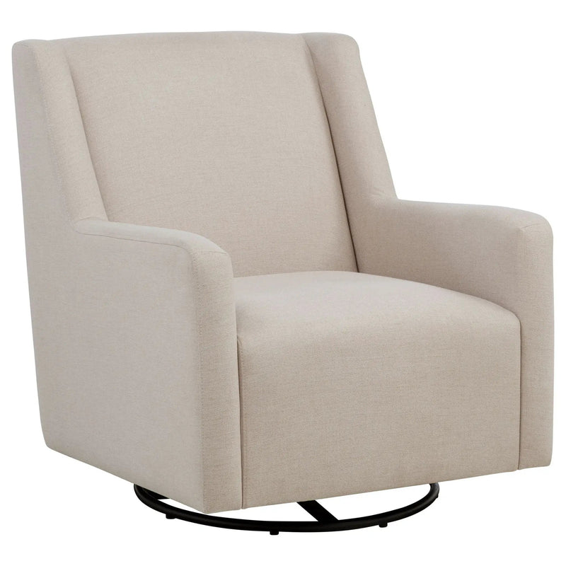 Sorrel Fabric Upholstered Swivel Glider Arm Chair Latte by Unique Piece Furniture