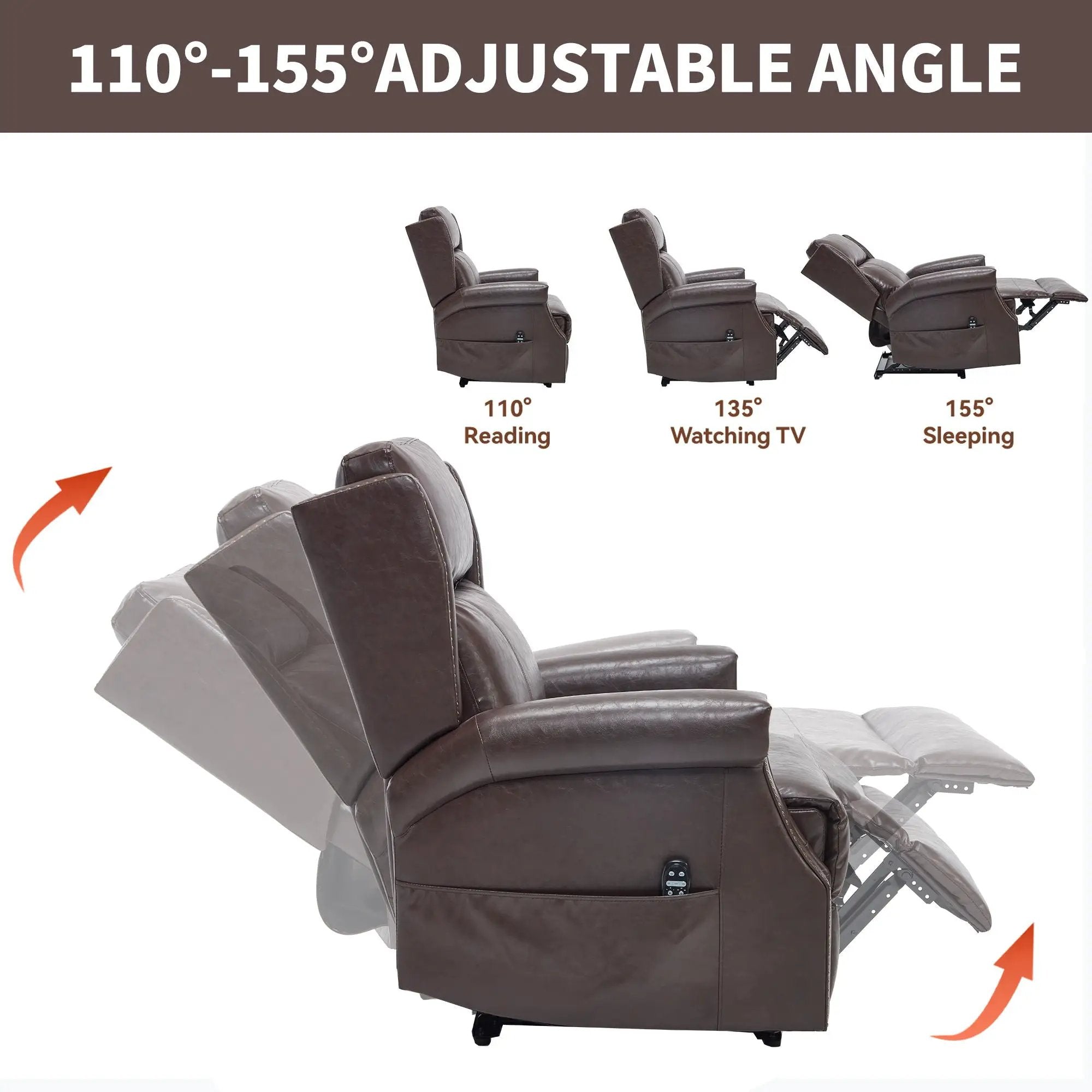 Manual Recliner Chair With Heavy Duty Motion Mechanism, 8 Vibrating Nodes And 3 Massage Modes For Living Room by HouseOfZazla