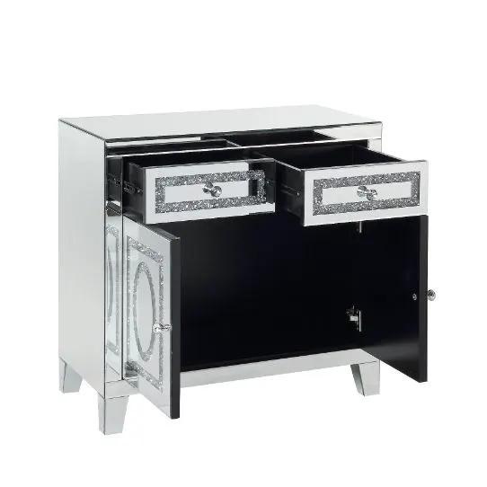 Noralie - Cabinet - Mirrored & Faux Diamonds by Unique Piece Furniture