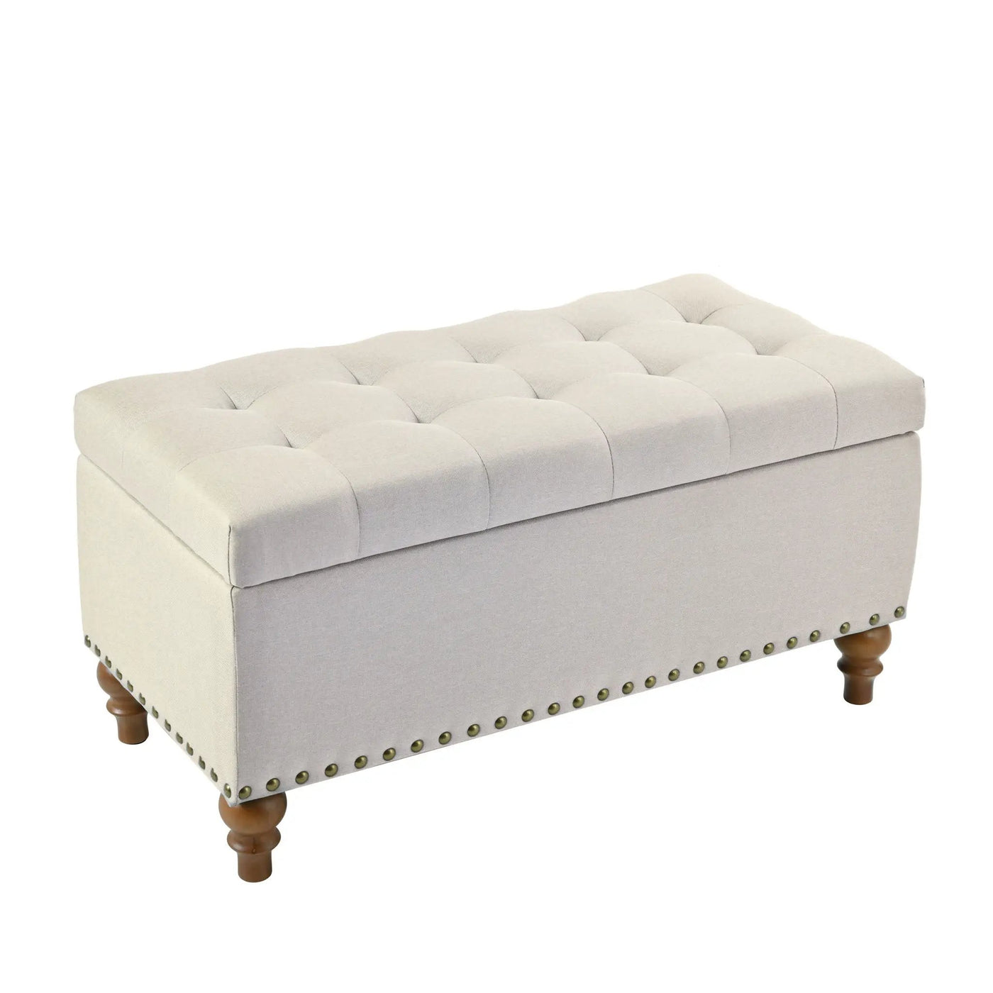 Upholstered Ottoman With Storage And Rivet Trim by Unique Piece Furniture