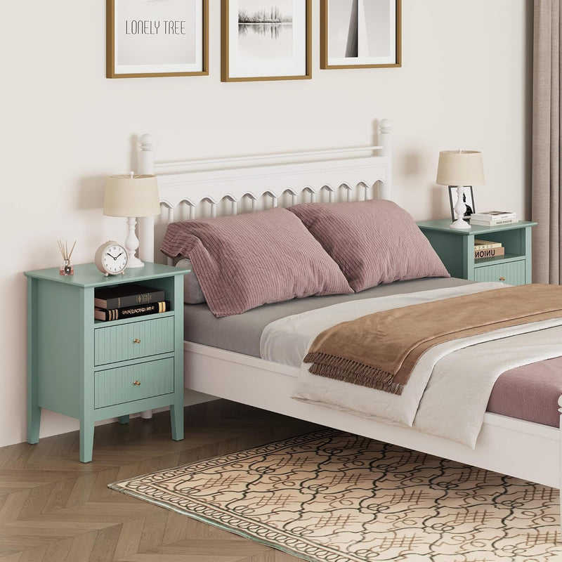 Fluted Nightstand With 2 Drawers by HouseOfZazla