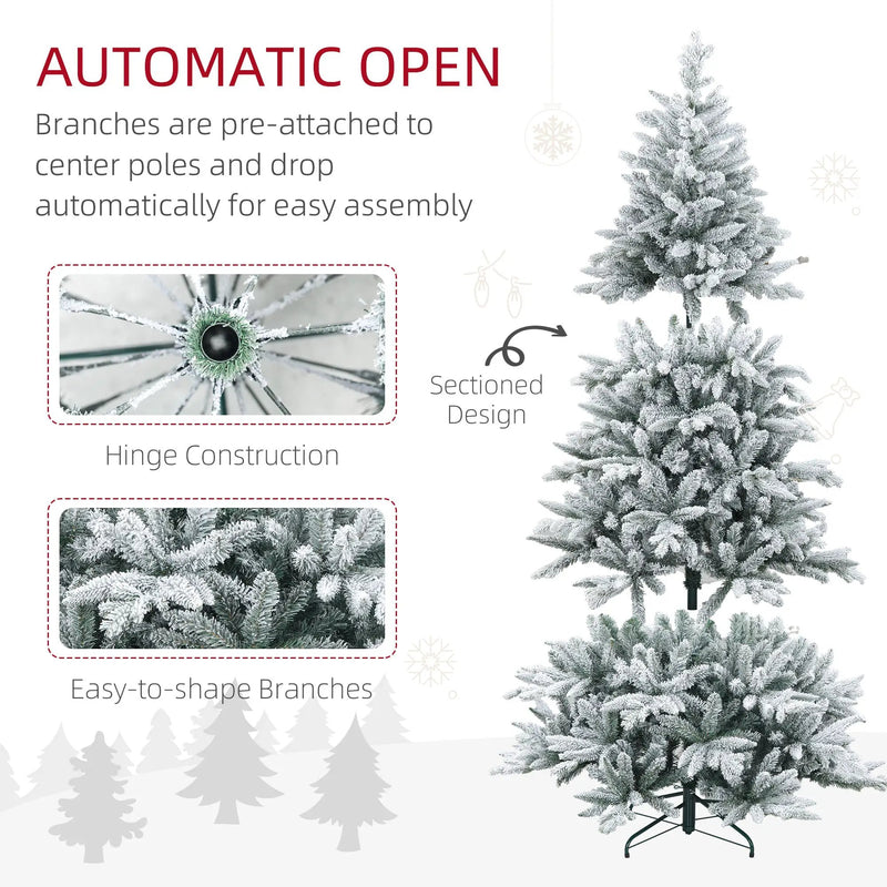 HOMCOM 7ft Snow Flocked Artificial Christmas Tree by HouseOfZazla