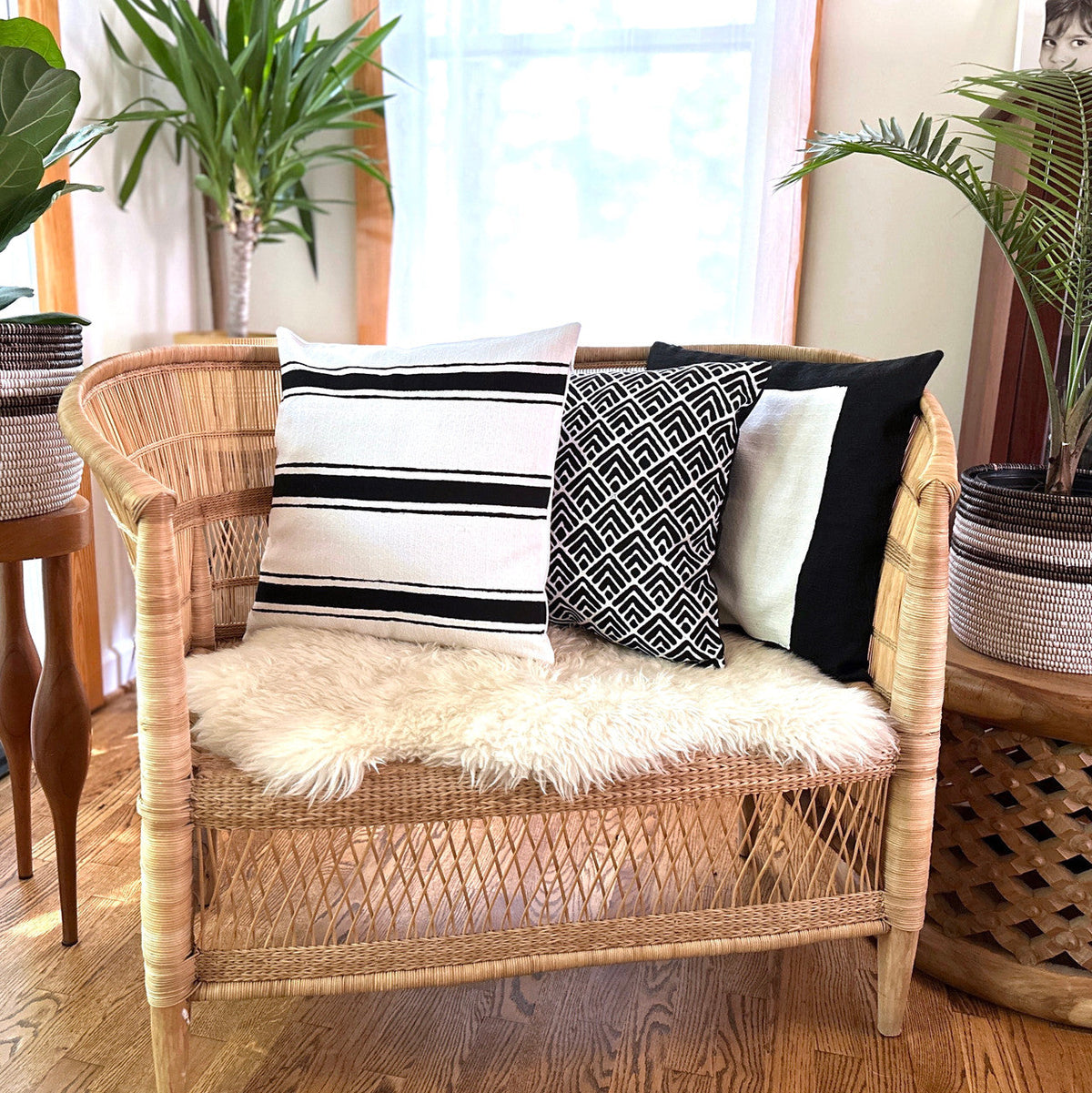 Striped White Sadza Pillow, photo 3 of 3