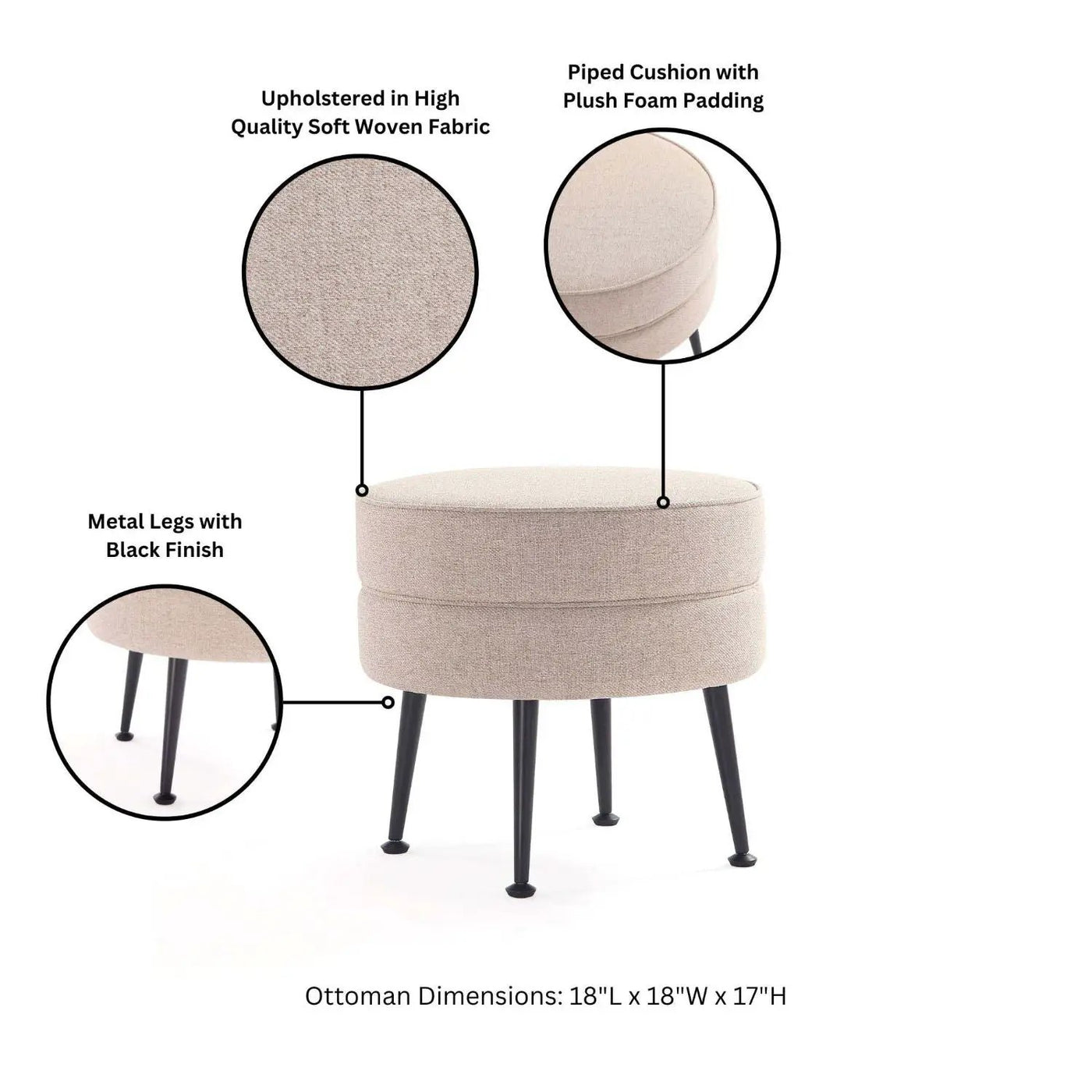 Bailey - Accent Ottoman by HouseOfZazla