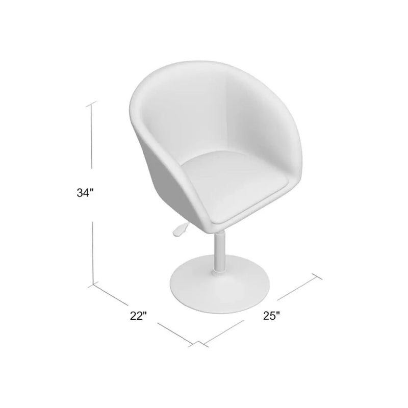 Adjustable Swivel Barrel Chair For Dining Room - Red by Unique Piece Furniture