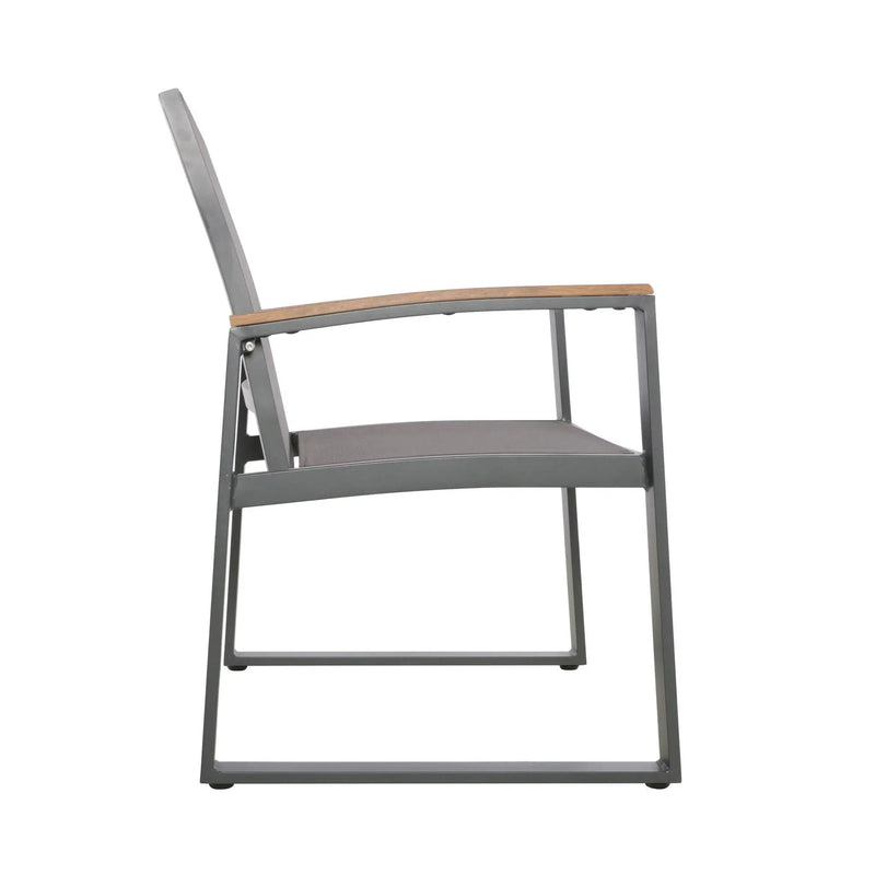 Aresha Metal Outdoor Dining Armchair (Set of 2) - Gray by HouseOfZazla