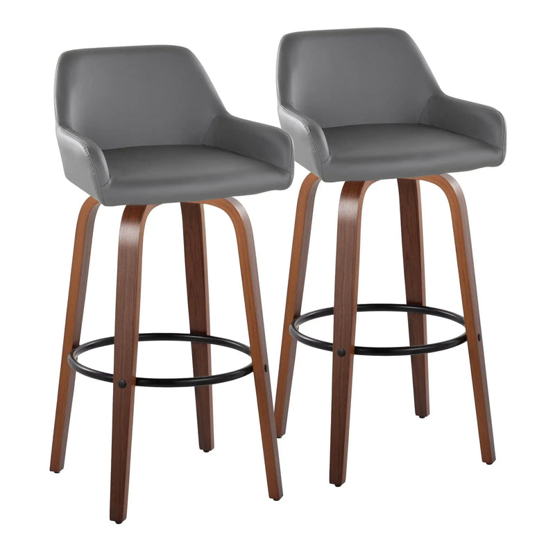 Daniella - Contemporary Fixed Height, Barstool & Swivel And Round Footrest (Set of 2) by Unique Piece Furniture
