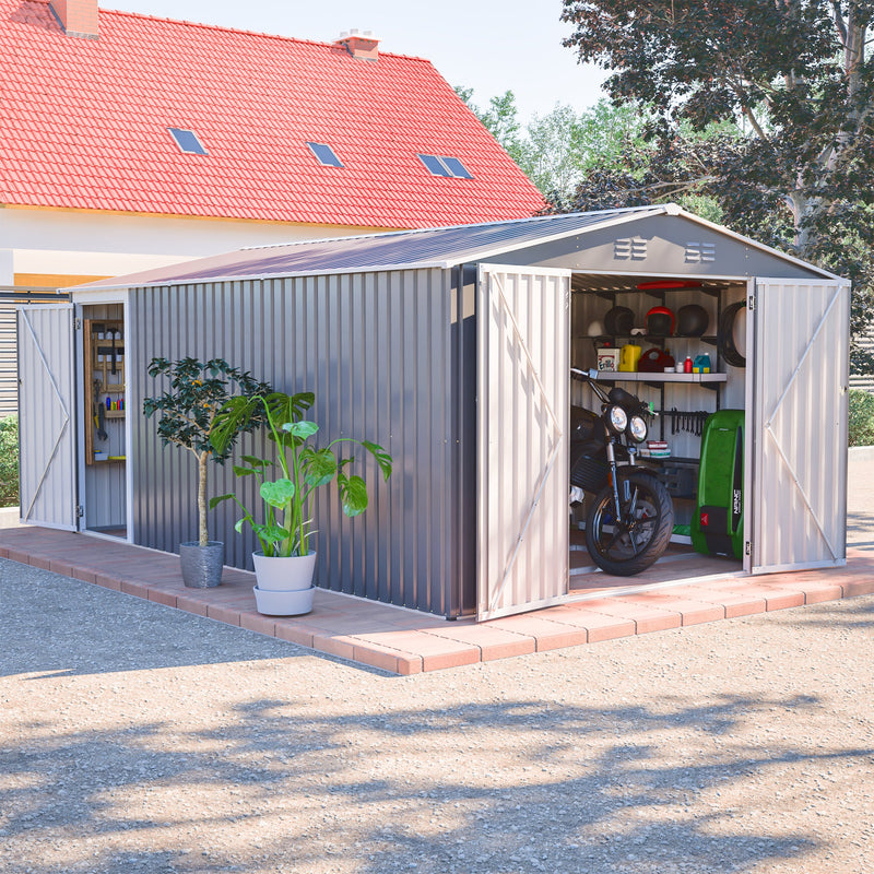 10x14 Ft Outdoor Metal Storage Shed by HouseOfZazla