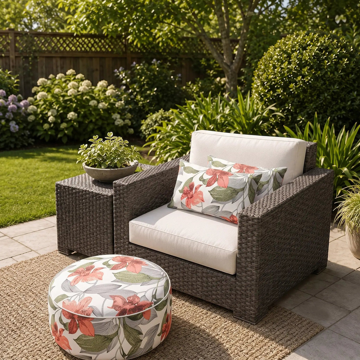 2 Pack Outdoor Lumbar Pillow Covers - Blush Botanical by HouseOfZazla