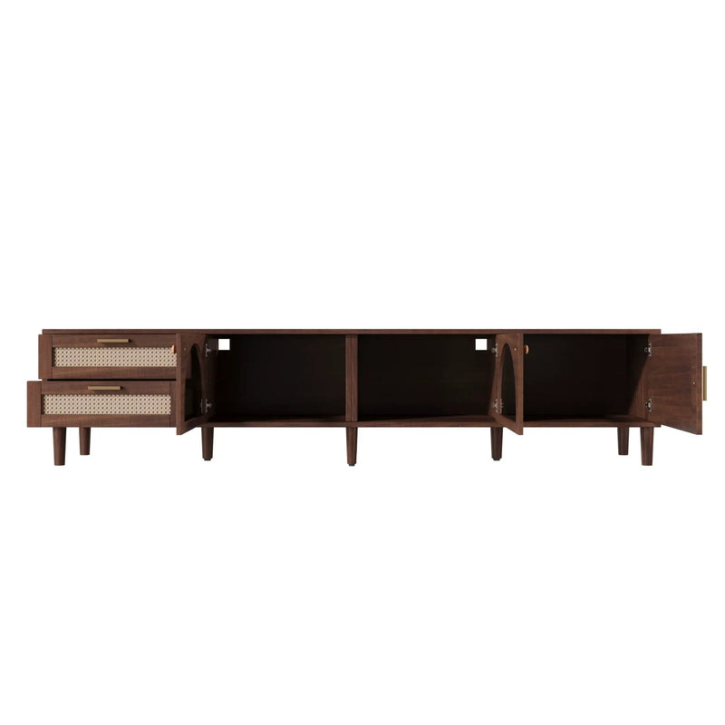 TV Stand With App-Controlled LED Lights, 2 Drawers & Door Storage by HouseOfZazla