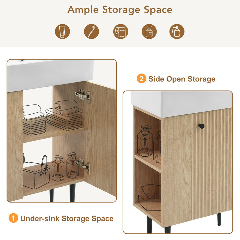 Bathroom Vanity, Combo Cabinet, Bathroom Storage Cabinet, Single Ceramic Sink by HouseOfZazla