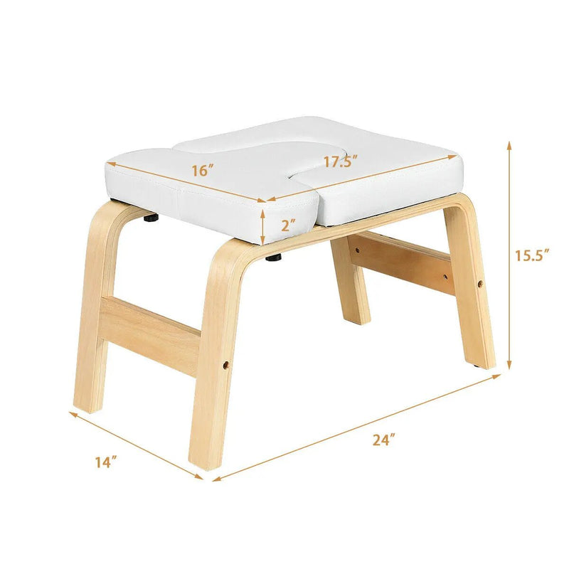 Yoga Headstand Wood Stool with PVC Pads by DirectDeals