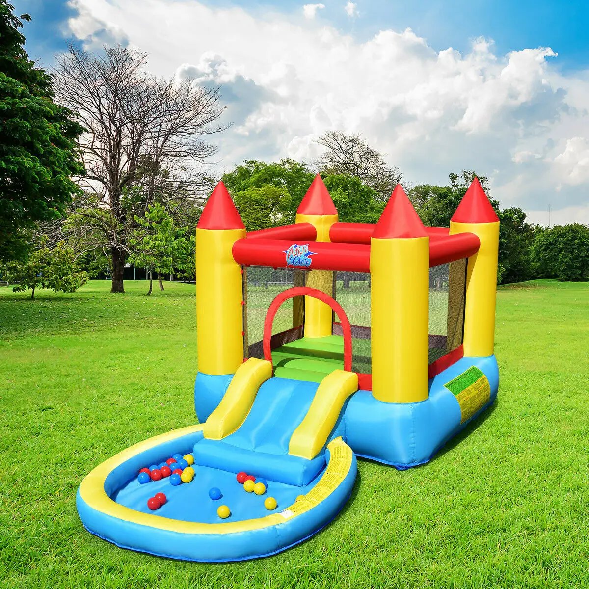 Kids Inflatable Bounce House Castle with Balls Pool and Bag by DirectDeals