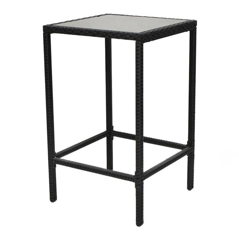 3 Pieces Rattan Outdoor Dining Table and Barstools Set by DirectDeals
