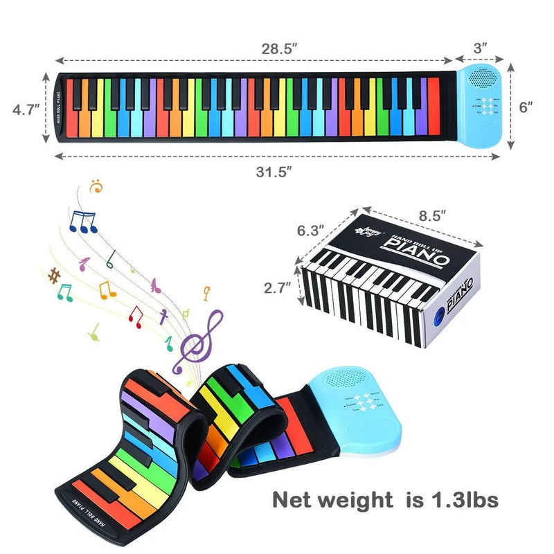 49-Key Roll-up Piano with Support Earphones by DirectDeals