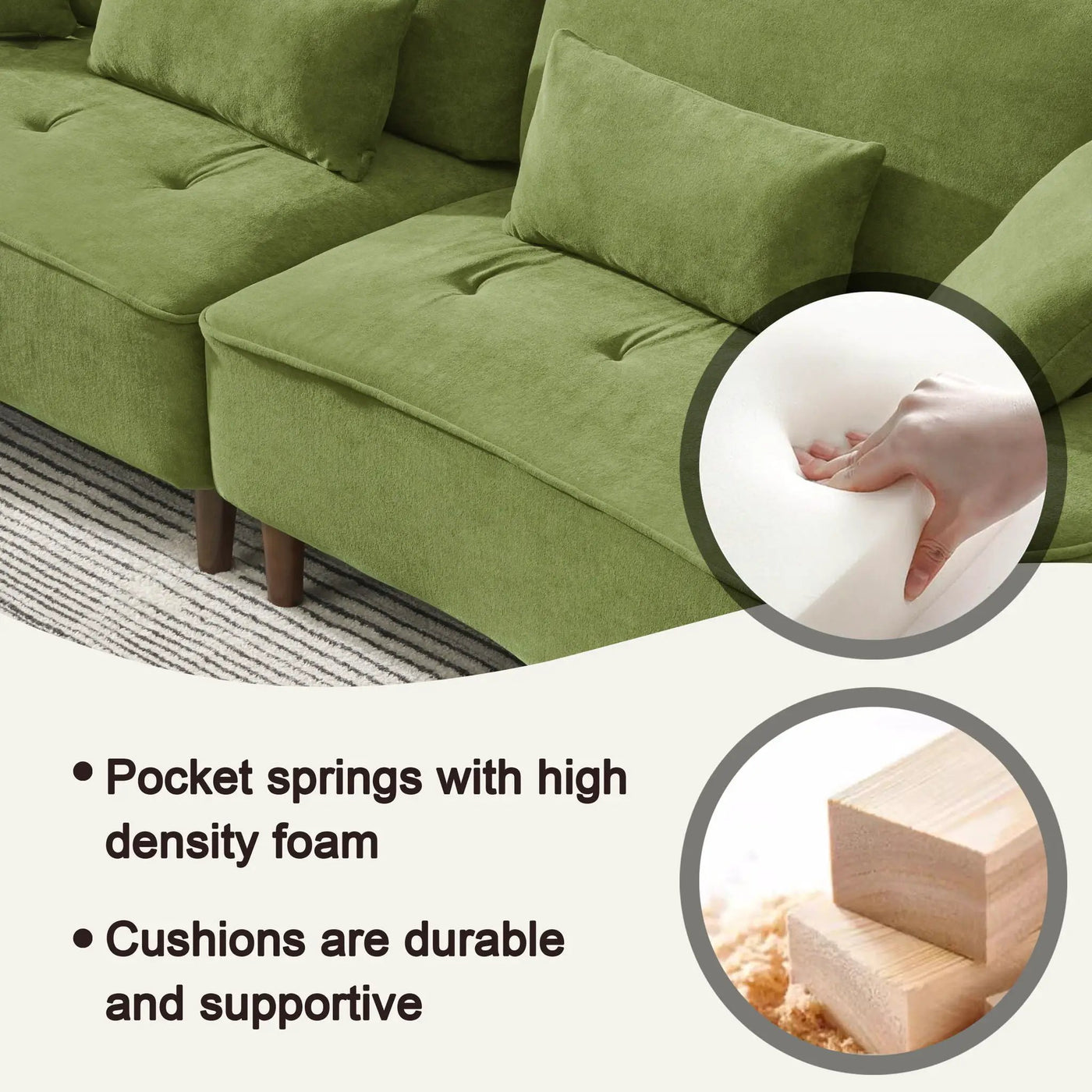Comfortable Deep Seated Sofa With Pillows by Unique Piece Furniture