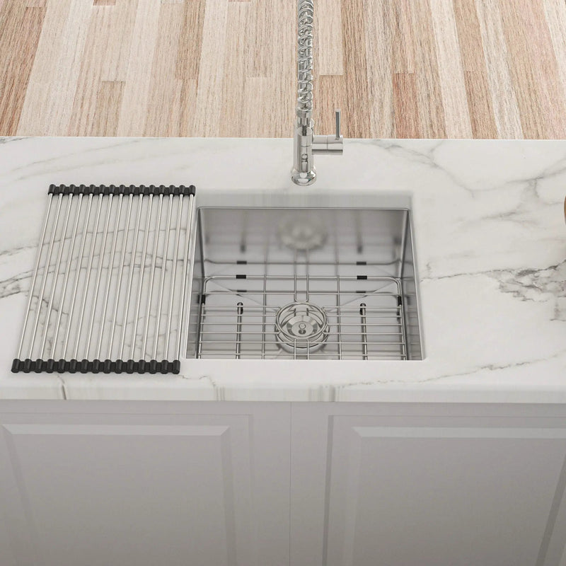 Modern Undermount Stainless Steel Kitchen Sink 16 Gauge, Deep Single Bowl by HouseOfZazla