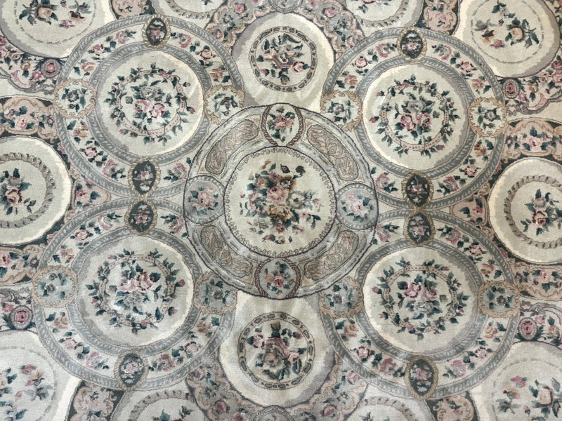 Pak Persian Rug 9x12, Wool with Silk Highlights, European Design, Floral, Green by Jewel Rugs