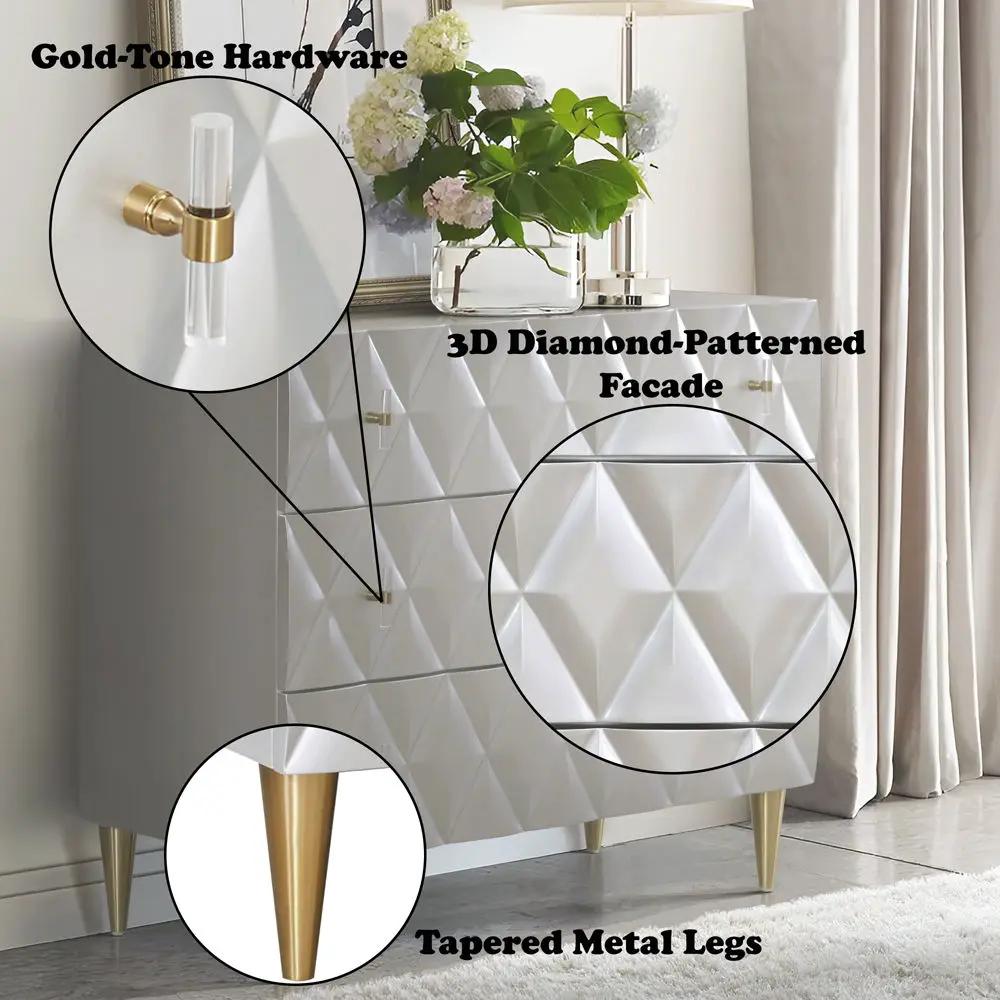 Anson - Console Cabinet - Metallic Silver & Champagne by Unique Piece Furniture