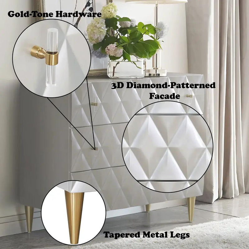Anson - Console Cabinet - Metallic Silver & Champagne by Unique Piece Furniture