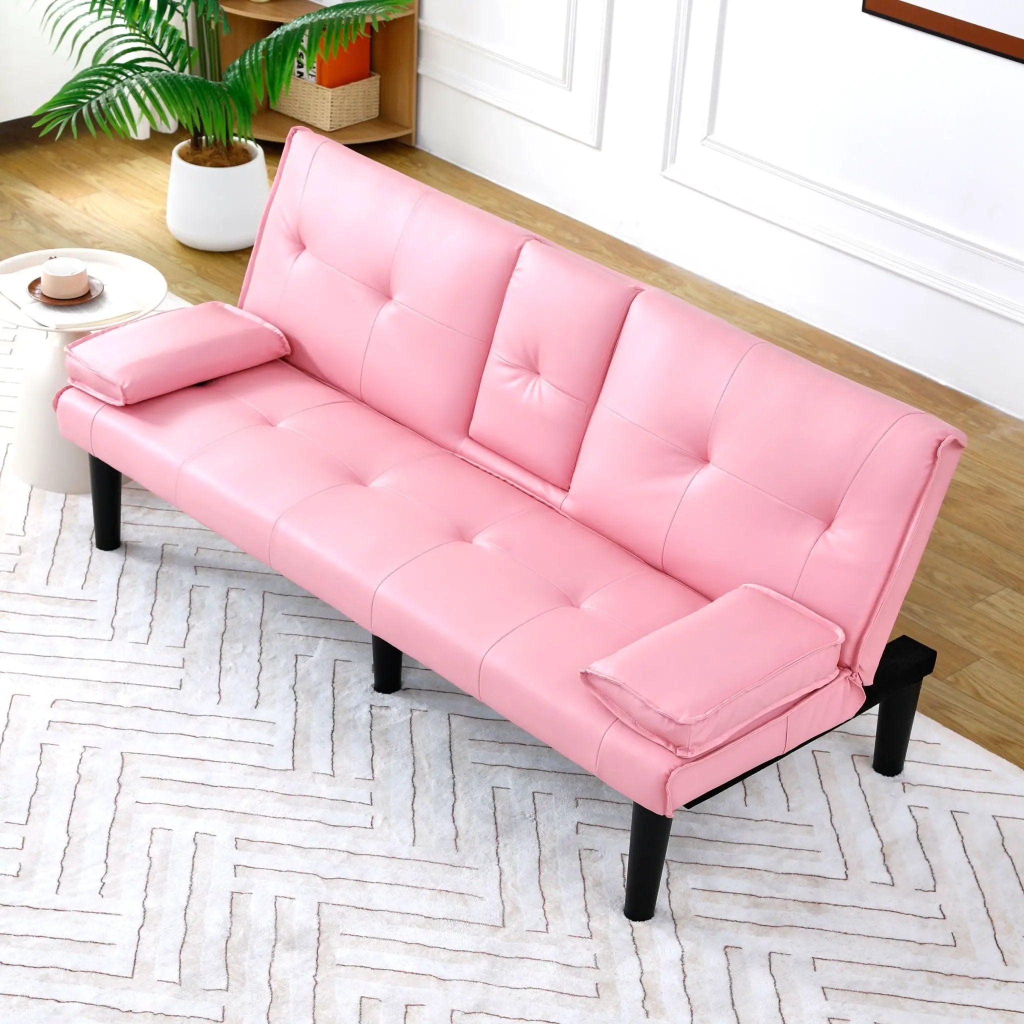 Sofa Bed With Foldable Design And Cup Holder by HouseOfZazla