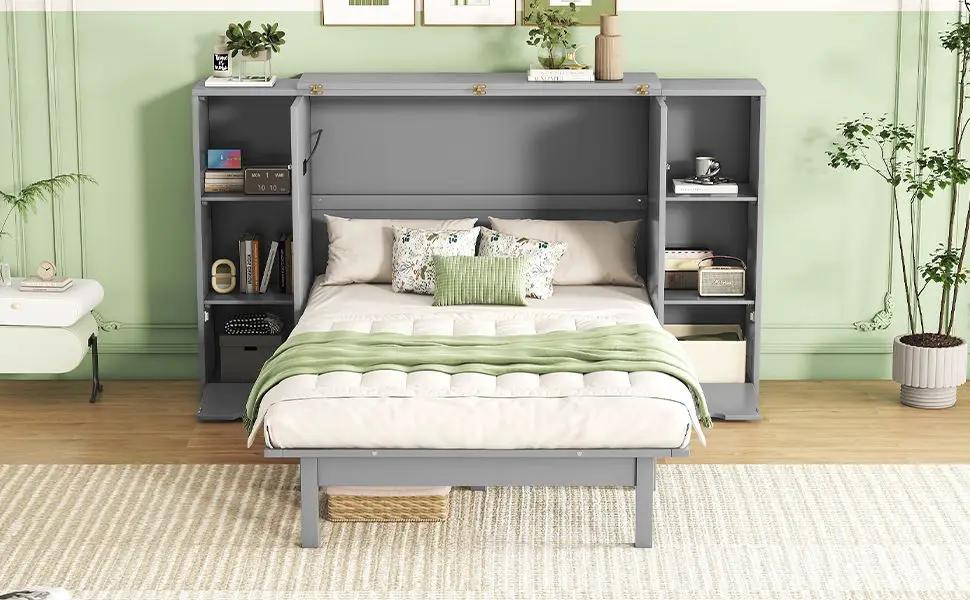 Murphy Bed With Shelves, Drawers And USB Ports by HouseOfZazla