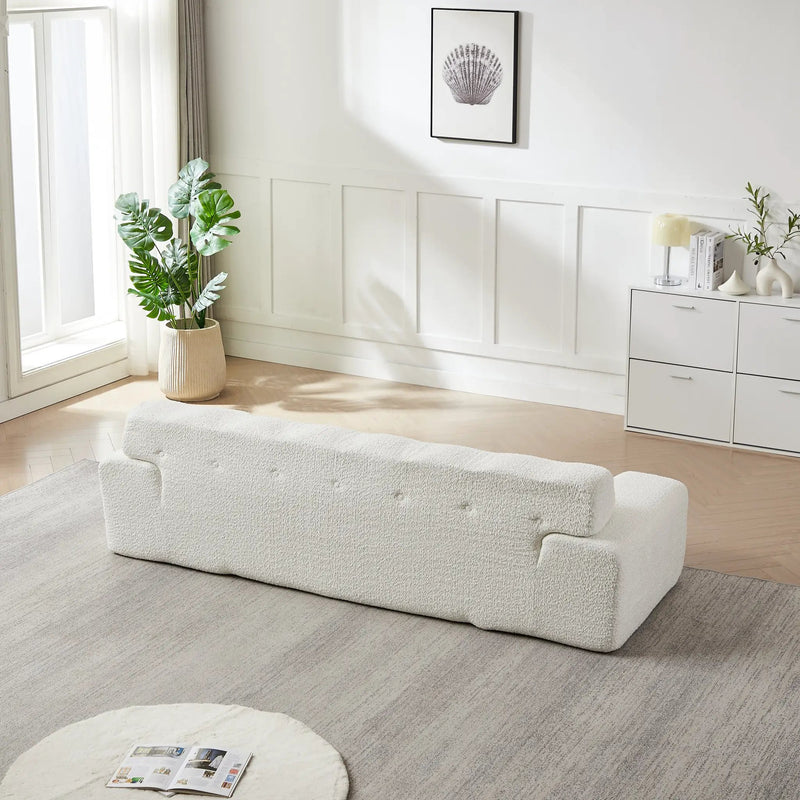 87.4-Inch Cloud Series Minimalist Button-Tufted Square Arm Three-Seater Sofa by HouseOfZazla