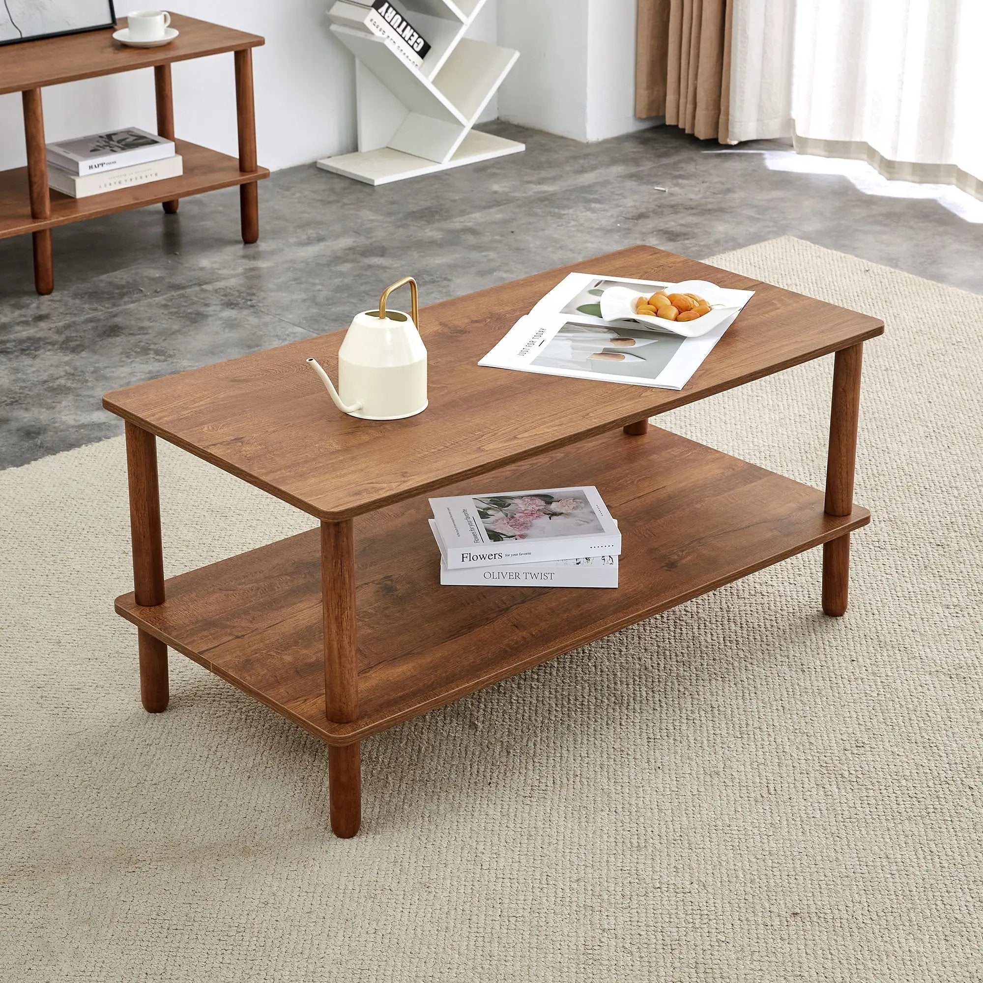 Modern 2 Tier Coffee Table With Open Storage Shelf For Living Room by Unique Piece Furniture