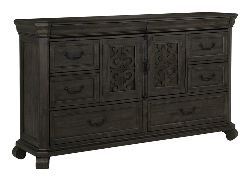 Bellamy - Drawer Dresser With Shaped Mirror - Peppercorn by Unique Piece Furniture