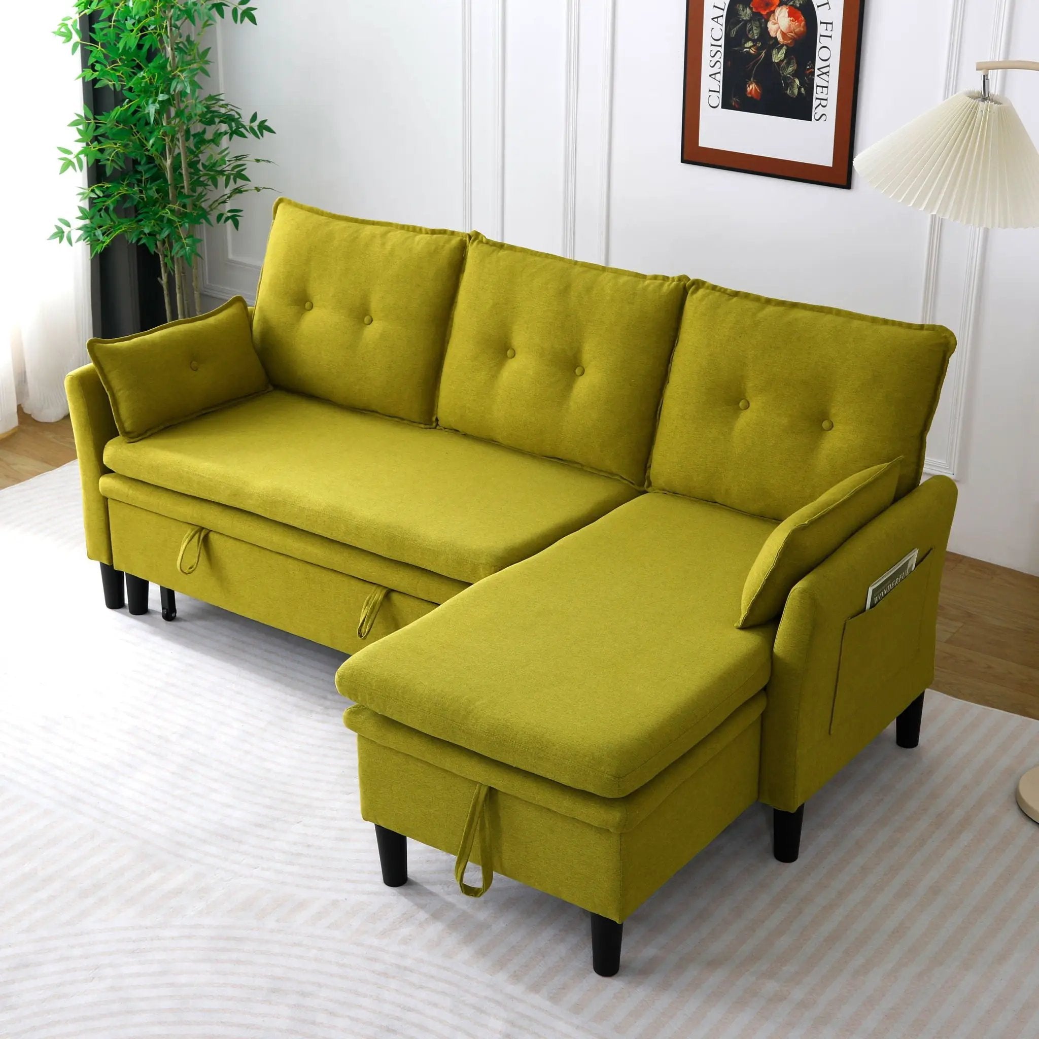 L-Shaped Reversible Chaise Sectional Sofa With Storage by Unique Piece Furniture