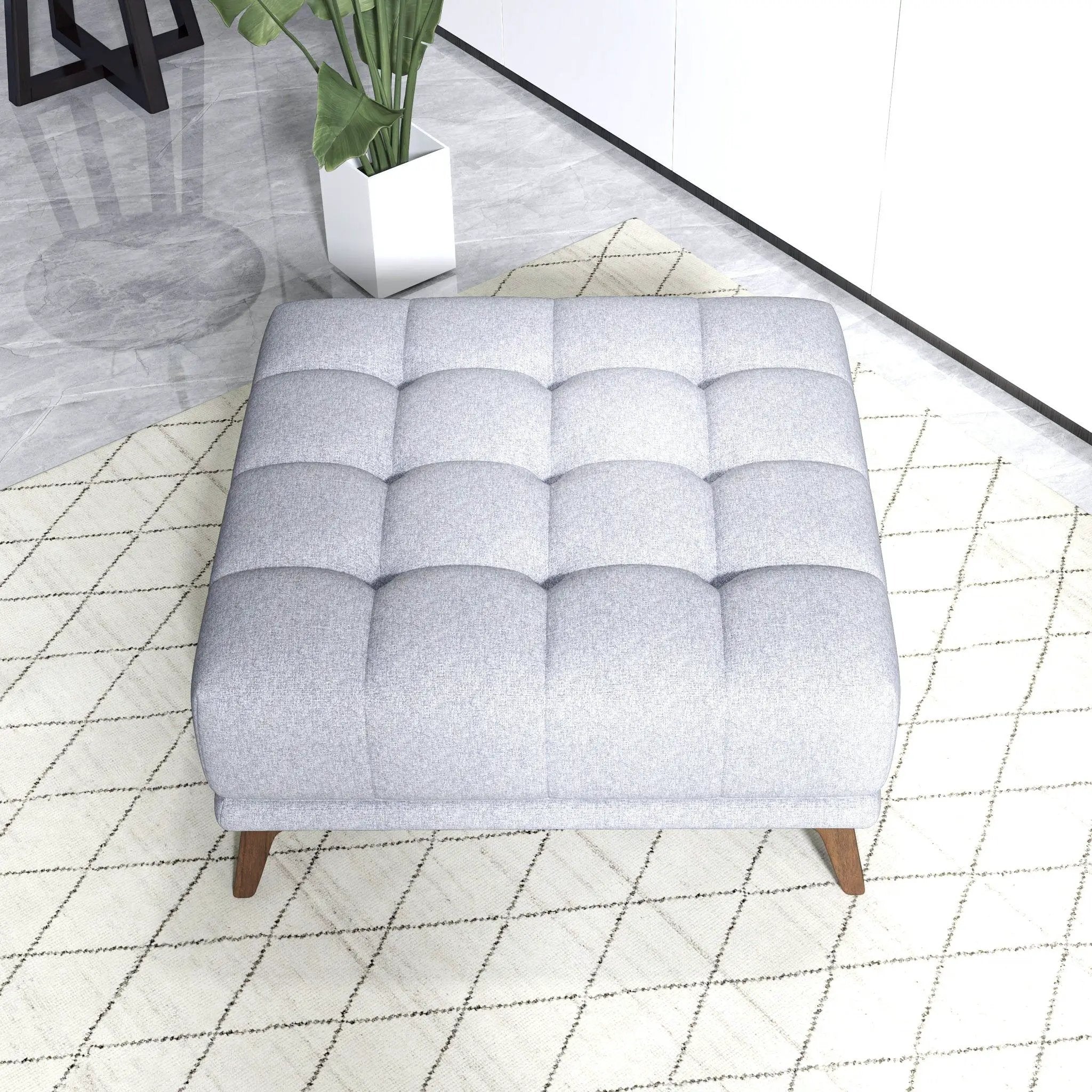 Addison - Square Upholstered Ottoman by HouseOfZazla