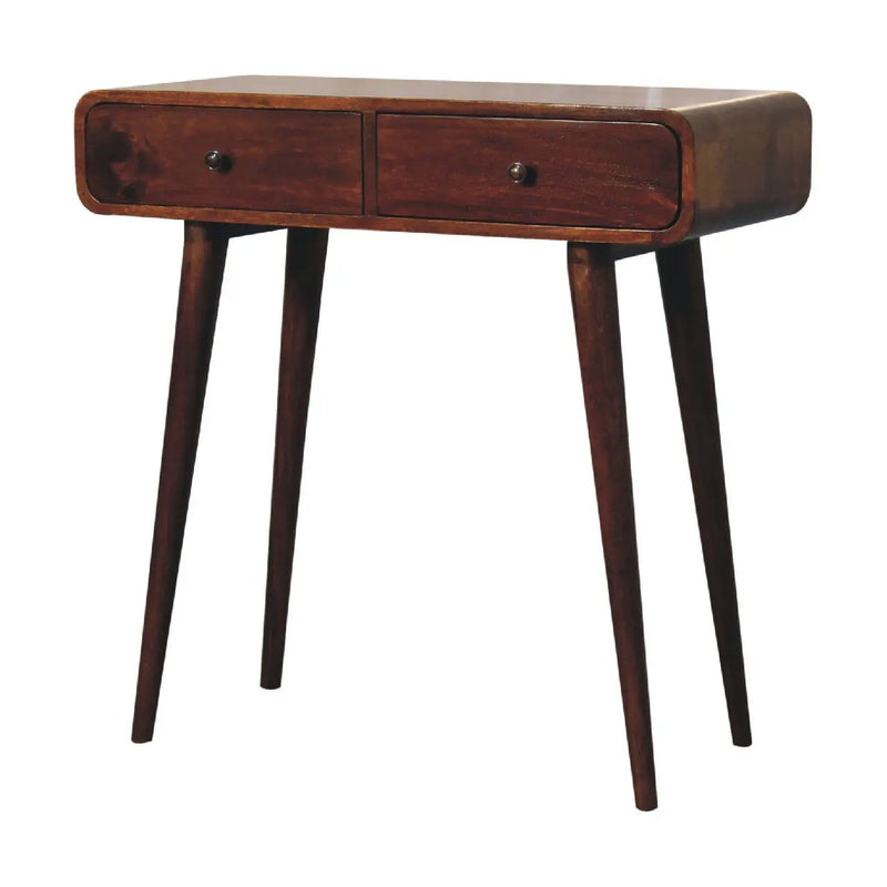 Curved Hallway Table - Chestnut by HouseOfZazla