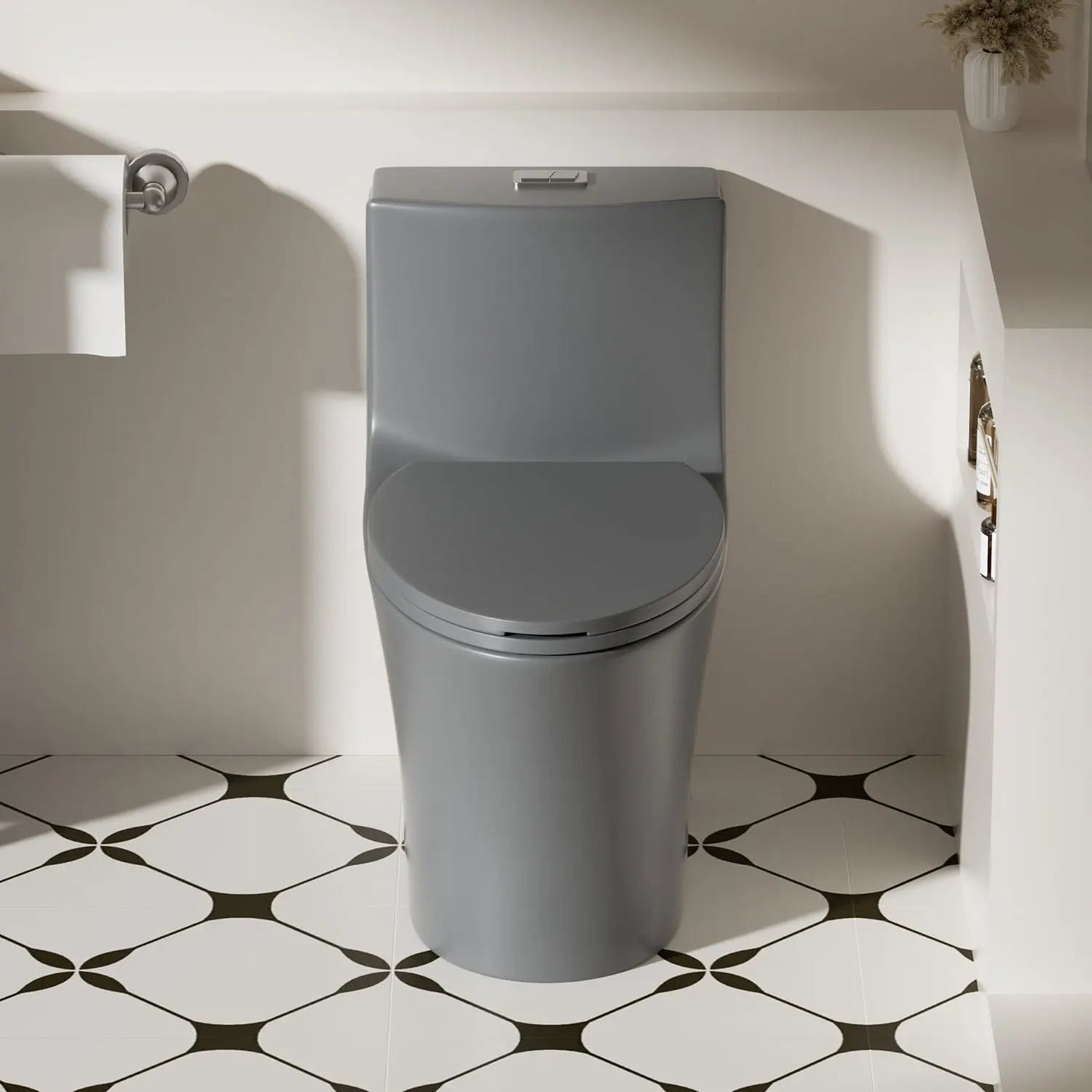 1 Piece Toilet With Dual Flush And Soft Closing Seat by HouseOfZazla
