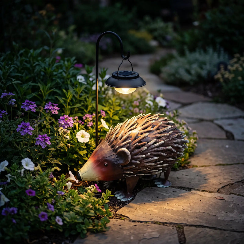Handmade Wrought Iron Hedgehog Garden Statue by HouseOfZazla
