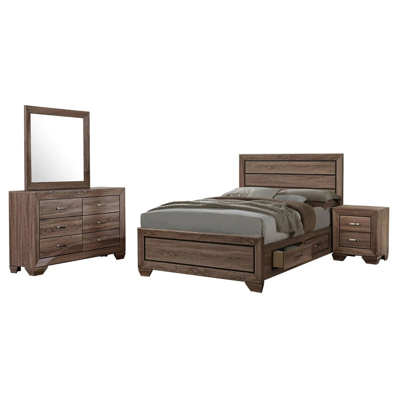 Kauffman 4-piece Eastern King Bedroom Set Washed Taupe by Unique Piece Furniture